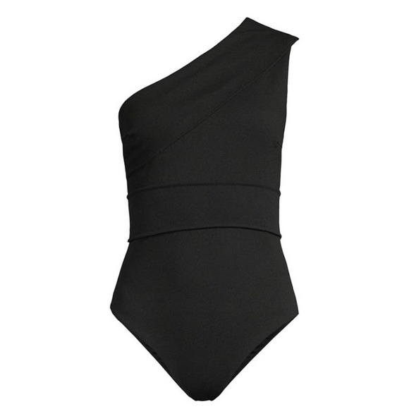 Haight women’s Maria Crepe Off The Shoulder One Piece Swimsuit bathingsuit black - Picture 2 of 12